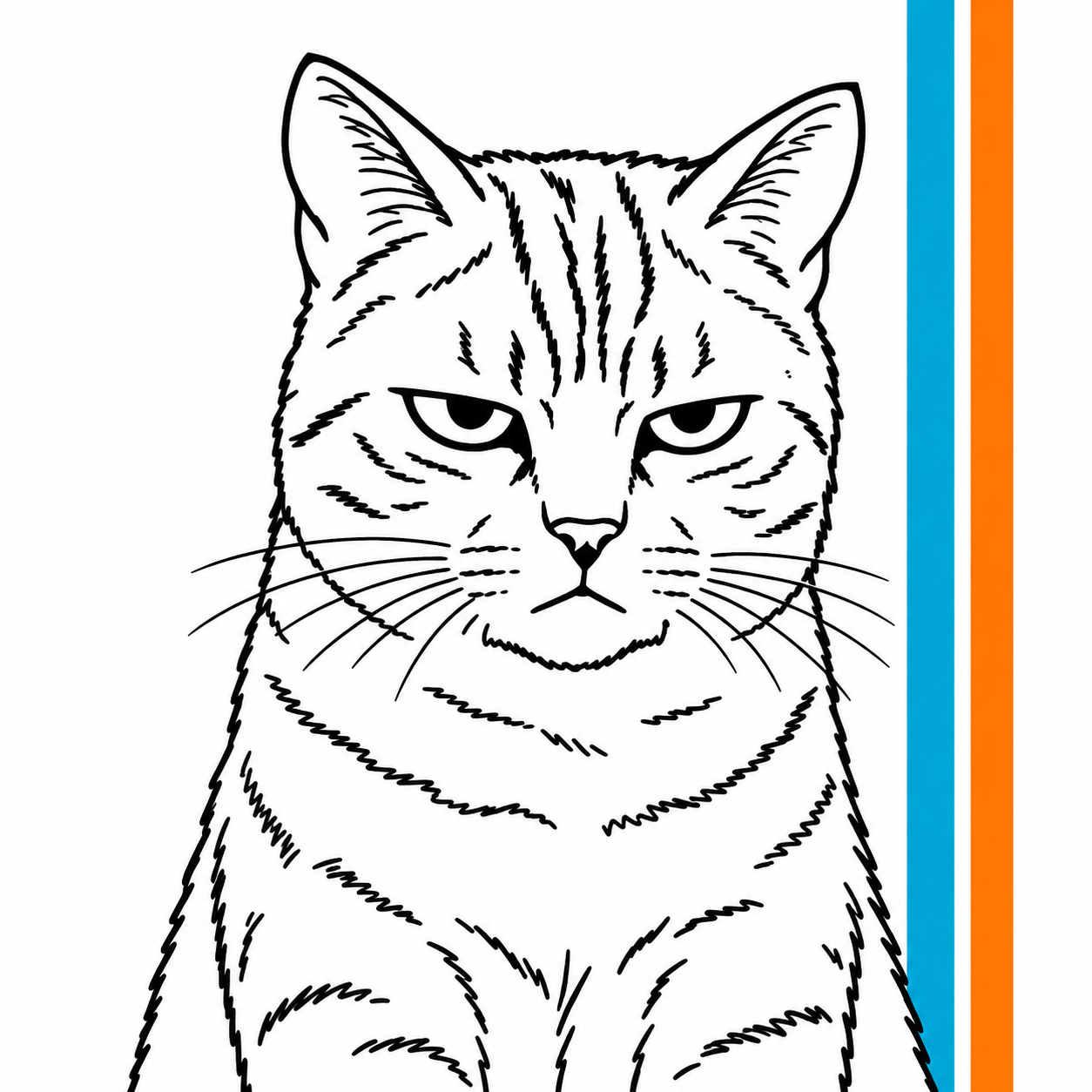 WOJAKBCAT black line cat